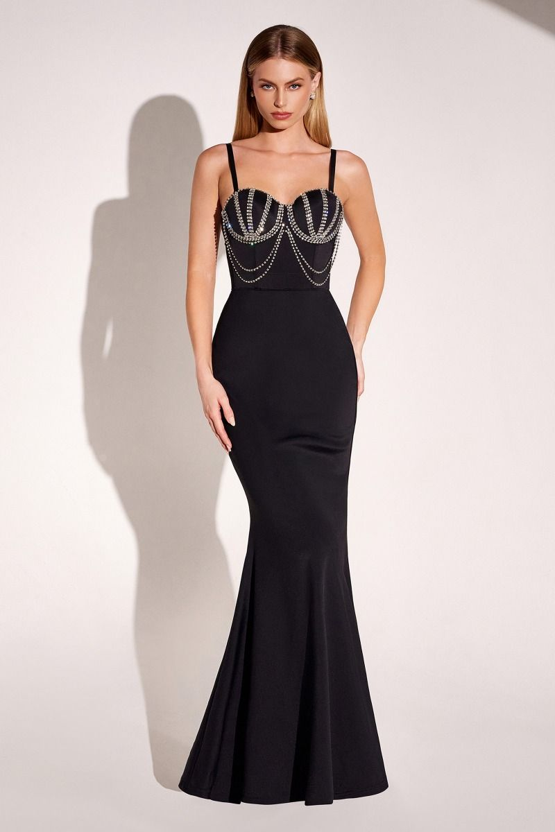 Beaded Draped Bodice Sweetheart Neckline Bodycon Dress